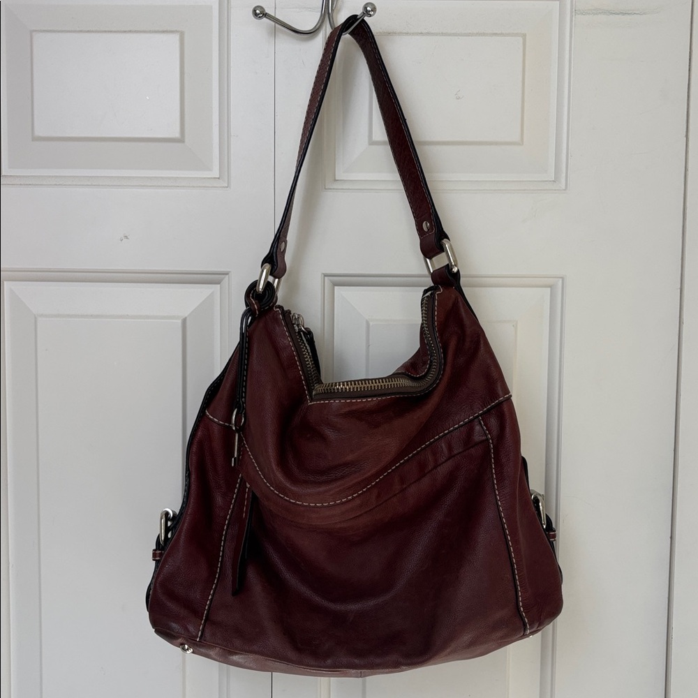 Fossil 1954 Plum Leather Hobo Purse - Picture 3 of 9